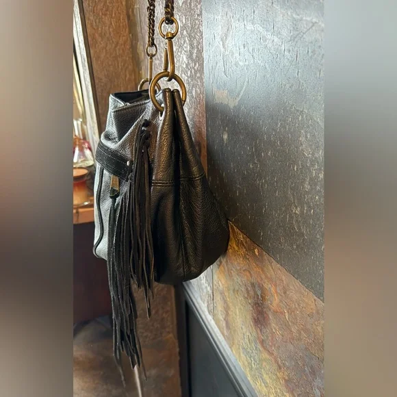 Rare vintage black pebbled leather and suede Liebeskind Berlin bag. Crossbody - Picture 8 of 16